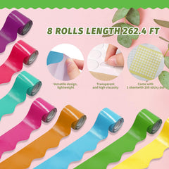 DASTTUIS neat array of eight colored rolls demonstrating variety and coverage benefit
