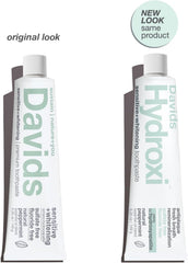 Davids close-up of paste on toothbrush highlighting nano-hydroxyapatite support