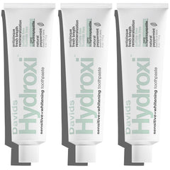 Davids front packaging 3 pack showing peppermint tubes and clean design benefit: clear product choice