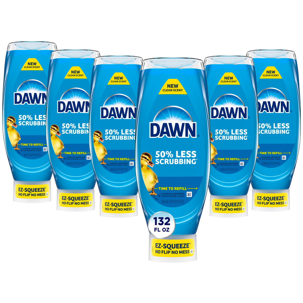Dawn front packaging bundle showing six EZ-Squeeze bottles and convenience