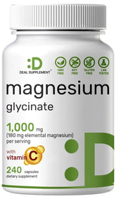 DEAL SUPPLEMENT front label showing magnesium glycinate benefits