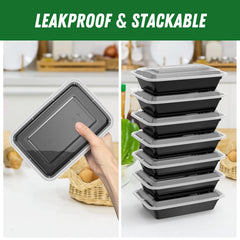 Dealusy containers with prepared meals inside, demonstrating convenient meal prepping