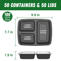 Dealusy top view highlighting the 3-compartment layout, organized portioning benefit
