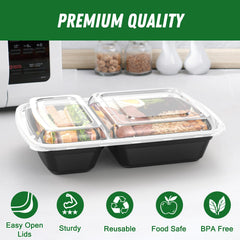 Dealusy interior view showing two compartments for portion control and food separation
