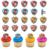 DecoPac front packaging showing 24 PAW Patrol cupcake rings for easy party prep