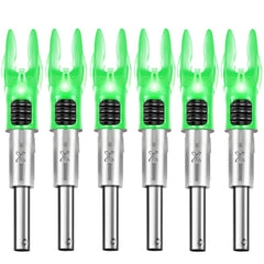 DEEPOWER X front view of 6-pack showing green nocks and packaging, clear product ID and convenience