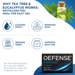 Defense Soap rich lather texture highlighting quick rinsing and clean finish
