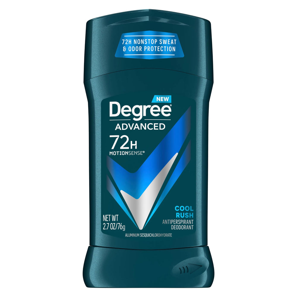 Degree Cool Rush front pack showing four 2.6 oz sticks for long-lasting protection