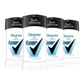 Degree Men front packaging showing 4-pack and benefit of long-lasting protection