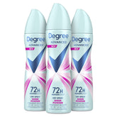 Degree front packaging showing three 3.8 oz cans and clear benefit