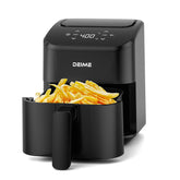 deime front view compact airfryer showing sleek black finish and small footprint