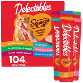 Delectables front packaging showing variety pack and tube count for easy stocking