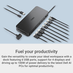 Dell WD25 back ports closeup highlighting HDMI and DisplayPort benefits