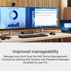 Dell WD25 ambidextrous USB-C cable routed left demonstrating flexible setup