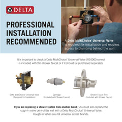 DELTA MultiChoice rough valve behind wall, simplifies future upgrades benefit