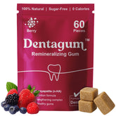 Dentagum front packaging showing berry pouch and 60-piece count benefit