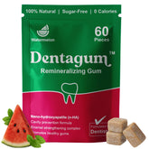 Dentagum front pouch showing watermelon flavor and 60 pieces benefit