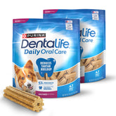 Dentalife front packaging showing resealable pouches and chicken flavor benefits