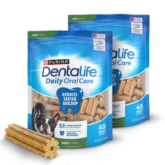 Dentalife pouch front view showing resealable pack and chicken flavor benefit