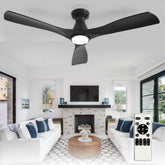 Depuley 52-inch front view in black showing modern slim profile and airflow benefit