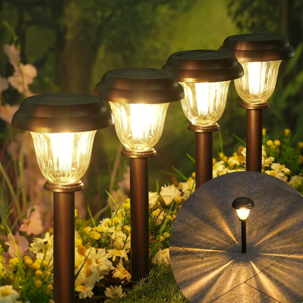DERAYSION front view stainless steel solar light showing elegant finish and curb appeal