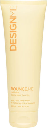 Design.Me BOUNCE.ME front tube showing product and benefits for defined curls