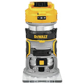 DEWALT 20V Max XR front view showing compact router and control layout for portability