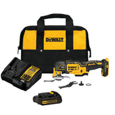 DEWALT oscillating tool front angle showing durable build and ready-to-use performance