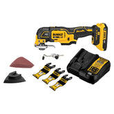 DEWALT front view of 20V MAX XR oscillating tool showing compact design and benefit of portability