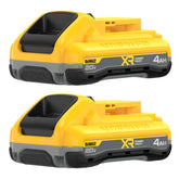 DEWALT 20V MAX XR POWERPACK front packaging showing two batteries for quick identification and convenience
