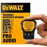 DEWALT front view showing compact speaker and controls for easy operation