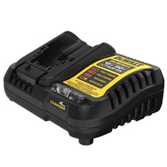 DEWALT charger with 20V MAX battery inserted demonstrating cross-platform compatibility
