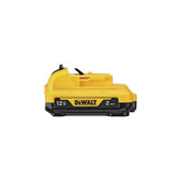 DEWALT DCB122 front view showing compact pack and fast swapping convenience