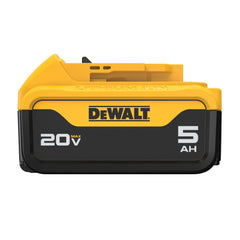 DEWALT DCB205 mounted on a drill showing extended runtime benefit