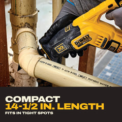 DEWALT DCS367B close-up of keyless blade clamp for fast changes