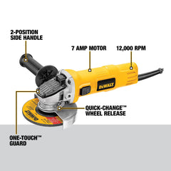 DEWALT removable two-position side handle and grip for better control