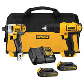 DEWALT front packaging showing kit contents and portability benefits