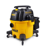 DEWALT front view of DXV09PA showing compact body and attachments for durable cleanup