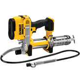 DEWALT front view showing compact grease gun and ergonomic design for easy handling