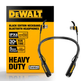 DEWALT neckband front view showing black edition and compact design benefit
