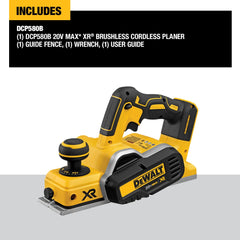 DEWALT planer side profile highlighting slim design and easy transport