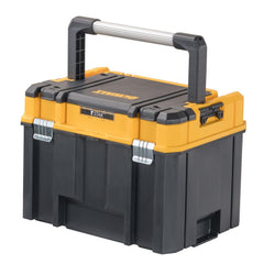 DEWALT TSTAK front view showing size and secure closure benefit