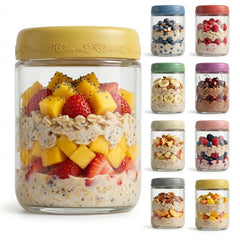 DicraoLea front view of 16oz 8-pack jars showing neat storage benefits