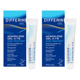 Differin tube front view showing brand and compact packaging benefit