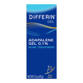 Differin gel 45g pump front packaging showing product branding and benefit