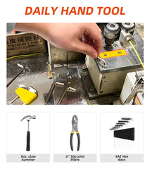 DIFFLIFE toolset in use hanging a picture frame for fast home repairs