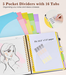 dilitego removable dividers and pockets keeping receipts and notes tidy