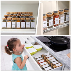 DIMBRAH array of pre-printed and blank labels with marker supporting quick organization