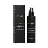 DIME gentle jelly cleanser front packaging showing tube and brand, highlights travel-friendly size