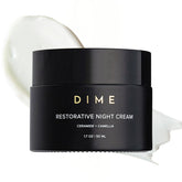 DIME front jar view showing sleek packaging and overnight hydration benefit
